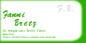 fanni bretz business card